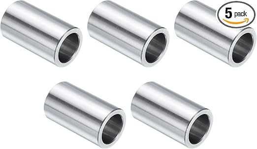 uxcell 5pcs Stainless Steel Spacer 5/8" Bore x 7/8" OD x 1-1/2" Length Screw Standoff Bushing Plain Finish Round Metal Spacer for 5/8 Screws Bolts and Rods
