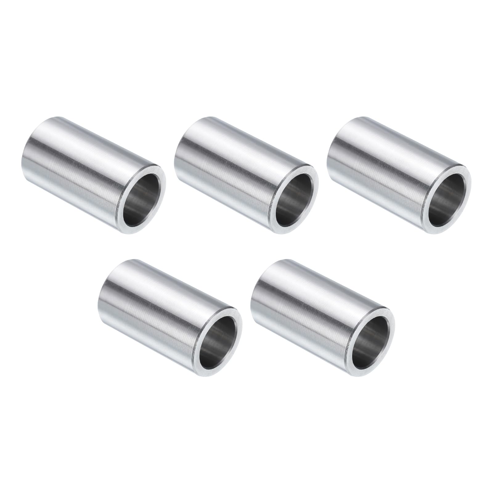 uxcell 5pcs Stainless Steel Spacer 5/8" Bore x 7/8" OD x 1-1/2" Length Screw Standoff Bushing Plain Finish Round Metal Spacer for 5/8 Screws Bolts and Rods