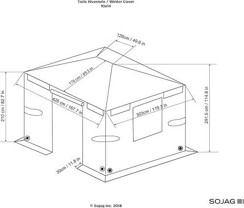 Miniatura 3 de Sojag Cubierta universal de invierno 10' x 14', gris