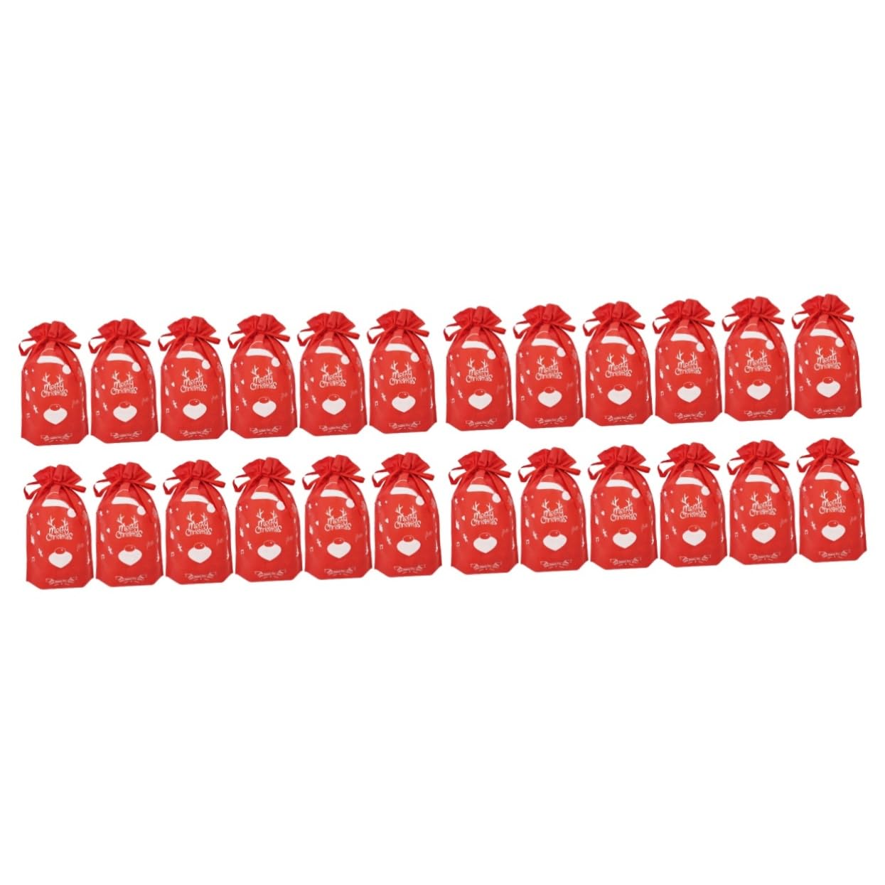 ABOOFAN 2 Set 12 Pz Borsa Morbida Sacchetto di Caramelle con Nastro Sacchetti di Biscotti di Natale Sacchetti di Caramelle Natalizie Borsa Regalo di Natale Natalizia Coulisse Stoffa