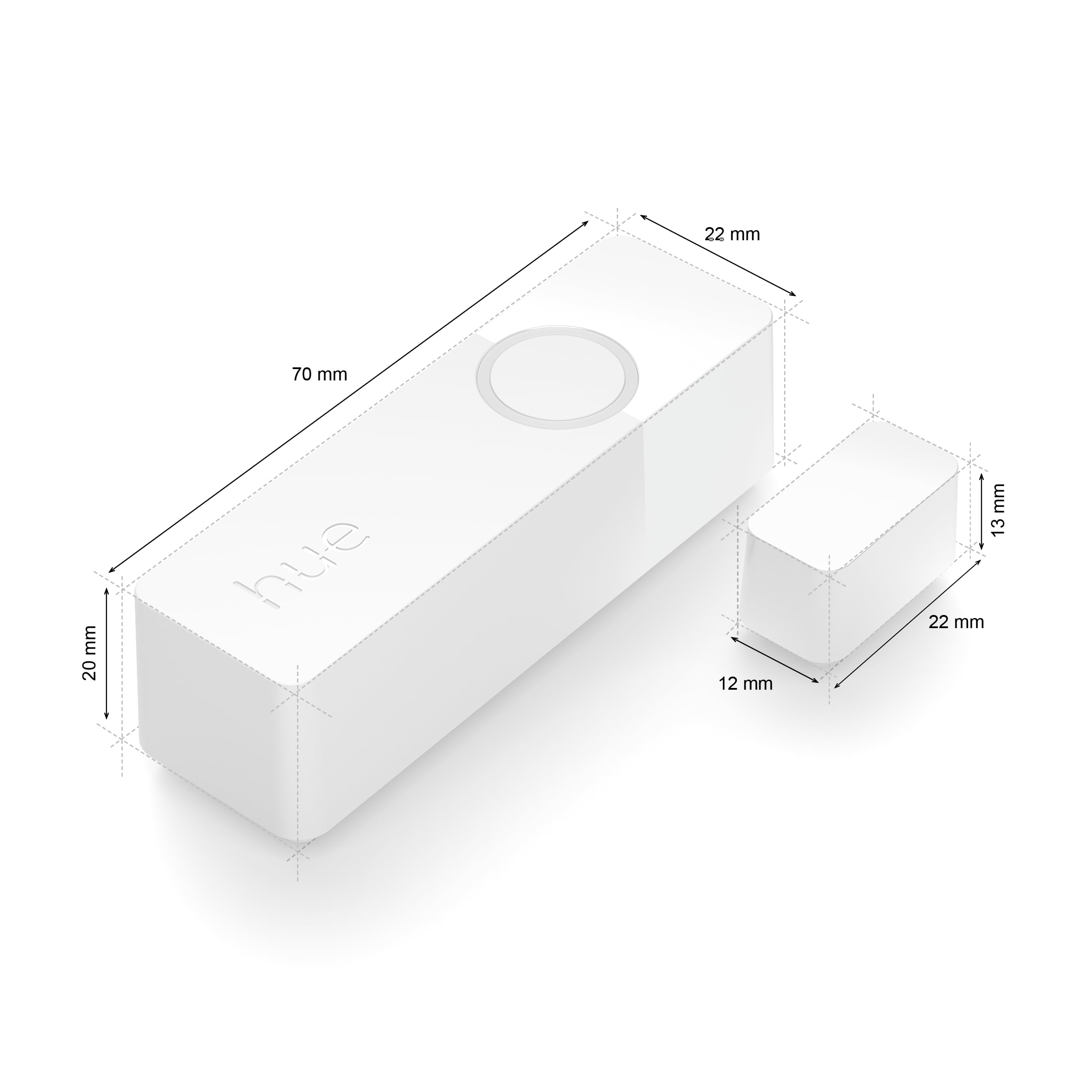 Philips Hue Secure Smart Home Kontaktsensor Doppelpack für Türen und Fenster, einfache Installation, Smart Home Security und Lichtsteuerung mit nur Einer App Bridge erforderlich, weiß
