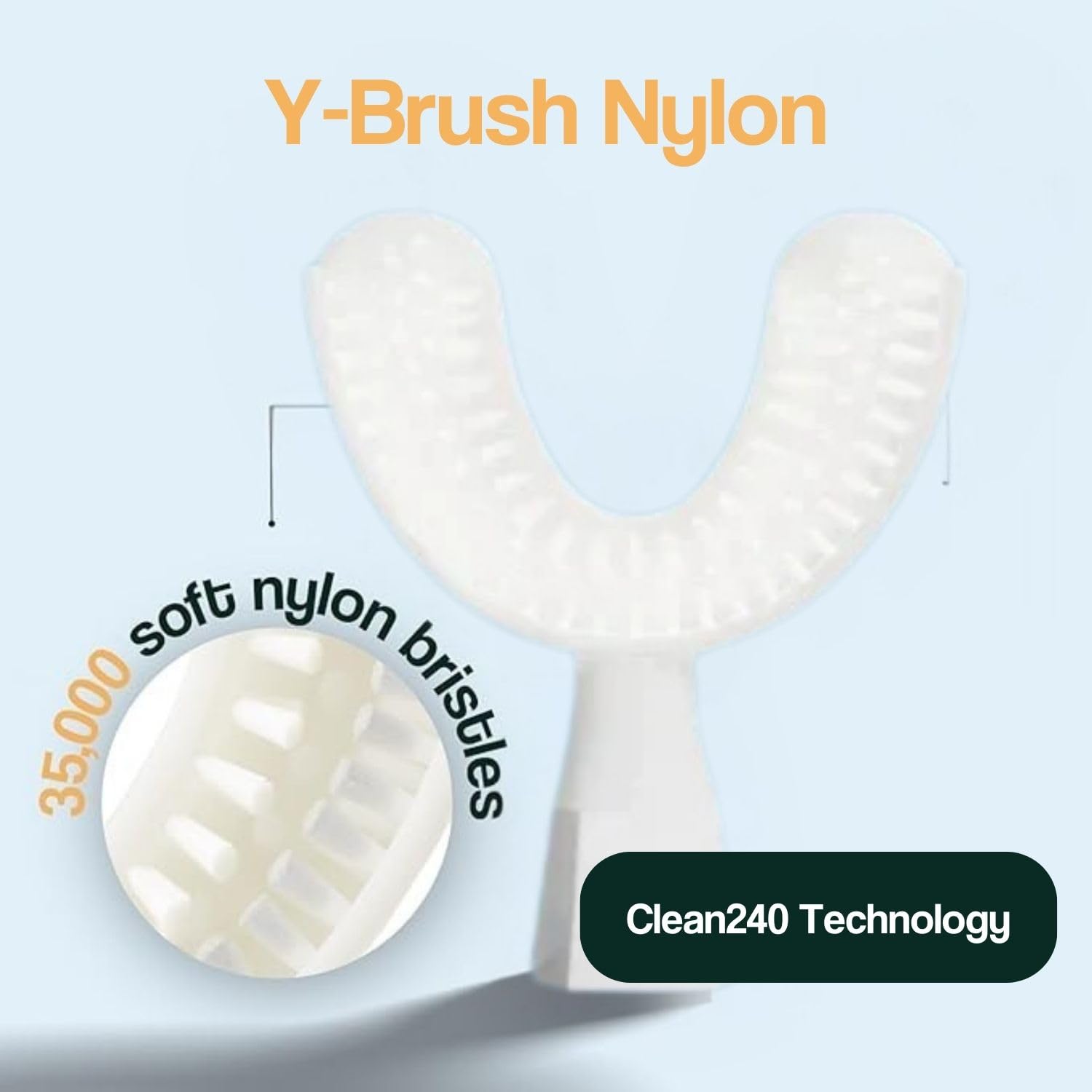 Testina Y-Brush Clean240 per Ultra, Essential, DuoBrush, CleanMate – Ricambio adulto (M, bianca) – Spazzolamento automatico, rimozione avanzata della placca dentale