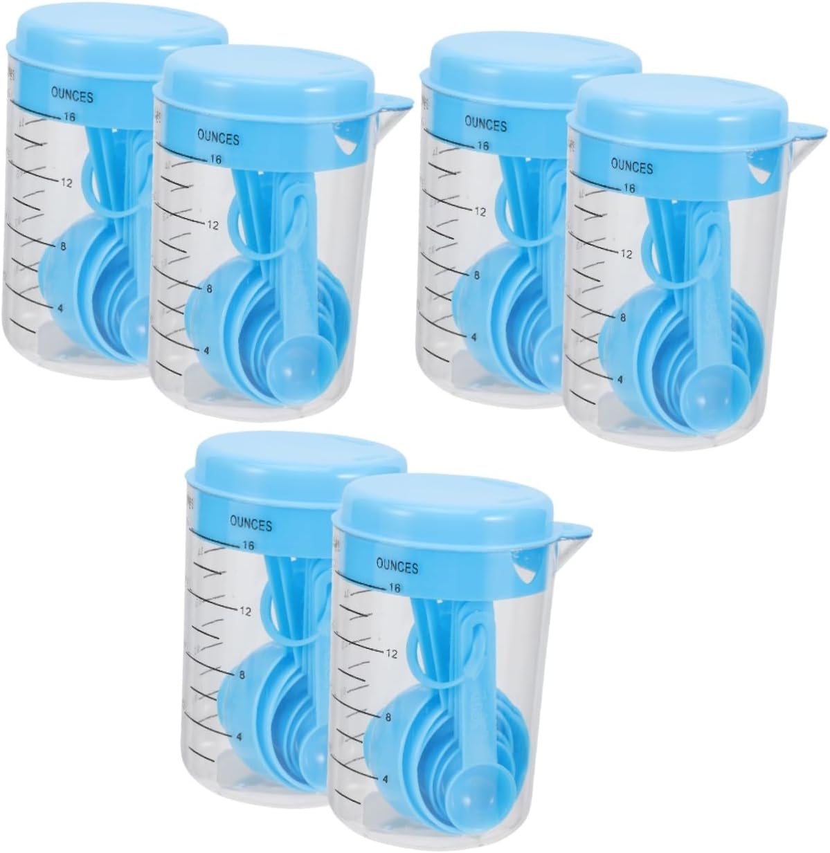 6 Sets Coffee Measure Scoop Graduated Cups Nesting Kit Handled Measuring Powder Measuring Scoop Teaspoon Scoop Stackable Measuring Cups Tea Spoon Clear Mini Plastic Metal re-usable