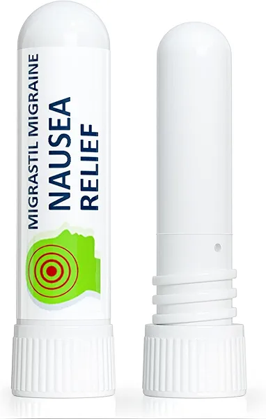 Basic Vigor Migrastil Nausea Inhaler (2-Pack) - Pocket Size Aromatherapy Stick for Queasiness - All Natural, Fast Acting Help