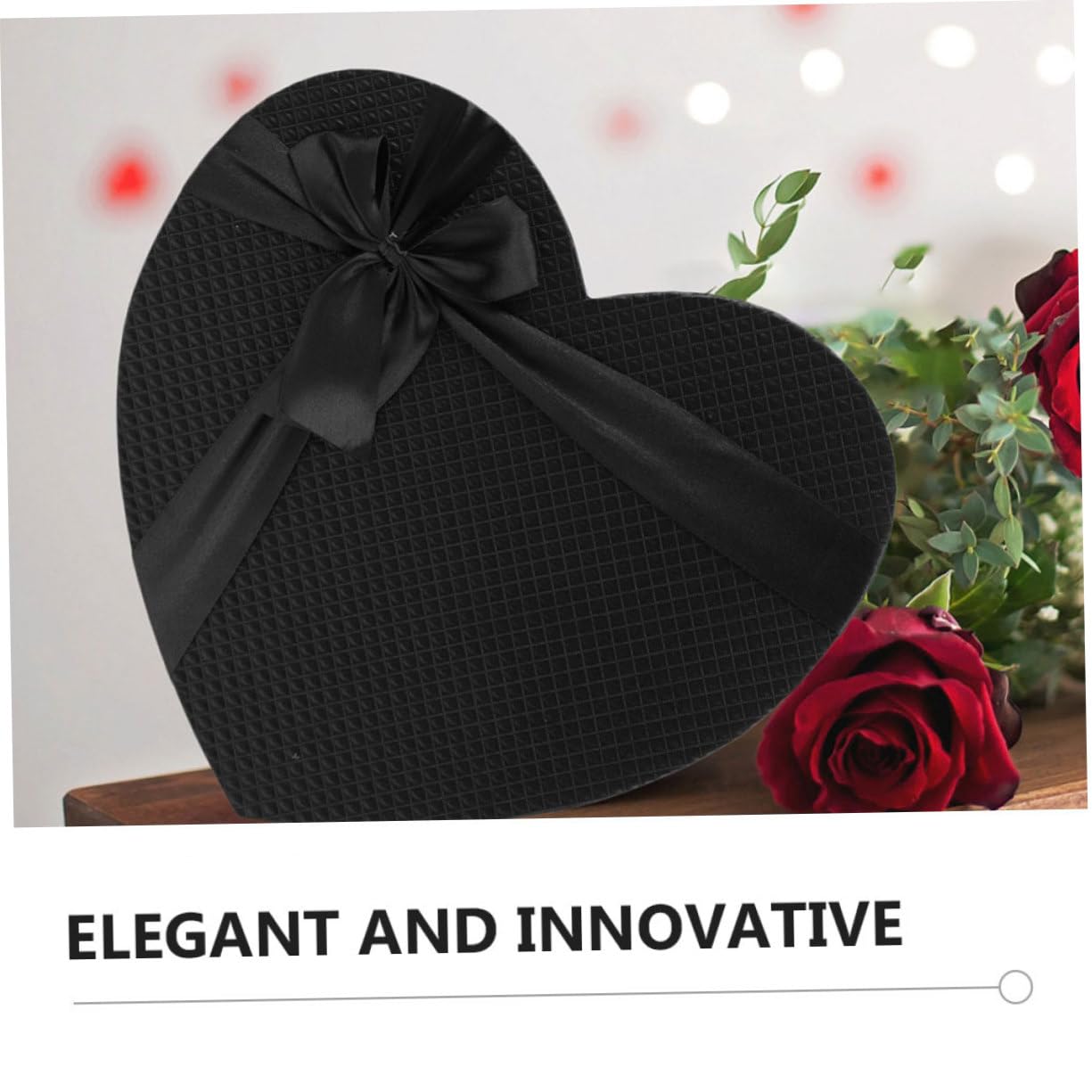 HOUDERCO 2stücke Herzförmige Geschenkbox Schwarze Papierverpackung Für Blumen Und Pralinen Kreative Geschenkverpackung Für Valentinstag Und Besondere Anlässe Hochwertige Handarbeit