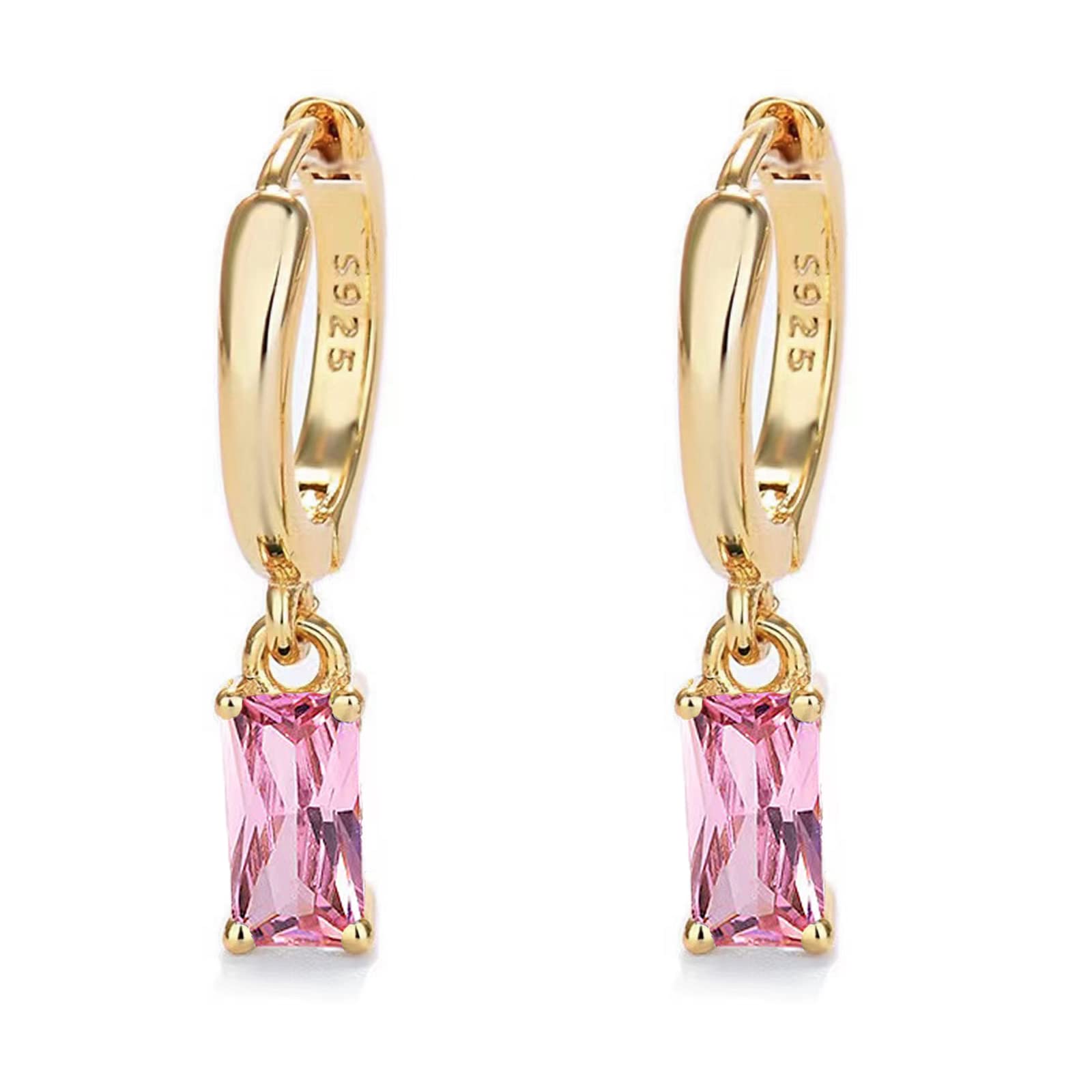Orecchini A Cerchio Con Orecchini Pendenti, Orecchini Donna Lunghi Donna Oro 14K Orecchini Donna Oro Bambina e Uomo 2Pz