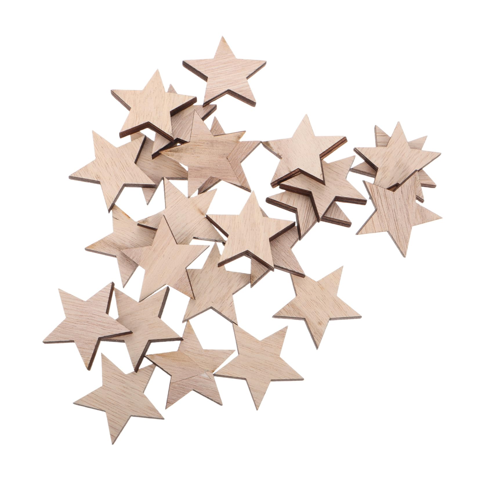 STOBOK 3 Sätze Kleine Sternornamente Aus Massivem Holz Möbelornamente Aus Walnussholz Sterne Sternperlen Aus Holz Weihnachtliche Diy Dekoration Holzmarken Hölzern Brown 25 Stück * 3