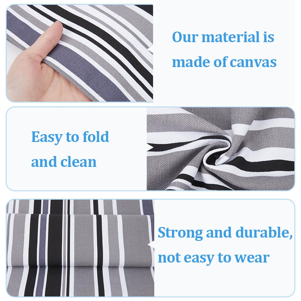 GORGECRAFT Liegestuhl Bezug Grau Gestreift 113x43cm - Ersatzstoff Für Klappliegestühle