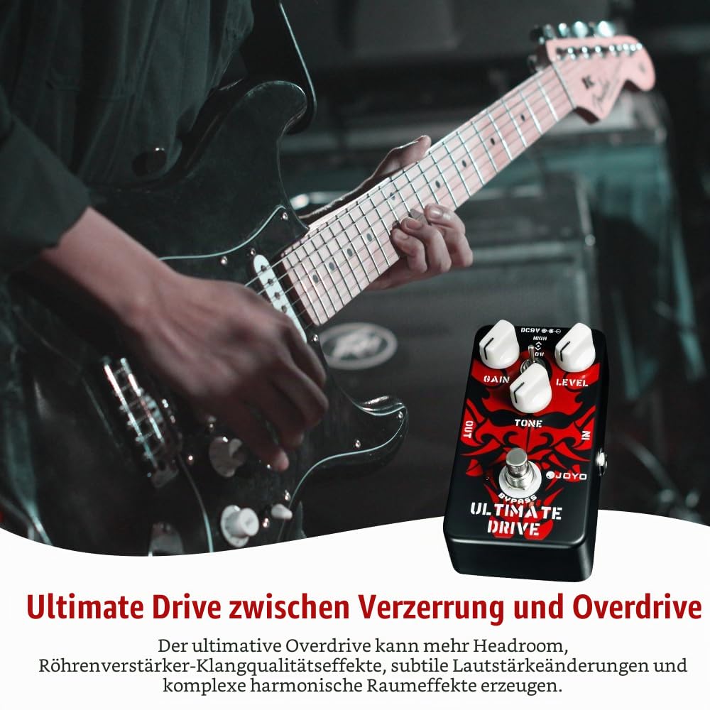 JOYO Ultimate Drive Overdrive Distortion Pedal Reichhaltiger Overdrive für E-Gitarre mit Bypass (JF-02)