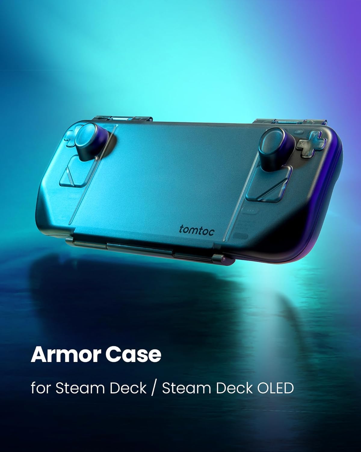 tomtoc Slim Armor Hülle für Steam Deck/Steam Deck OLED, Dünn Robust Aufbewahrung Schutzhülle Protective Case Cover mit militärischem Schutz und Ladeanschluss