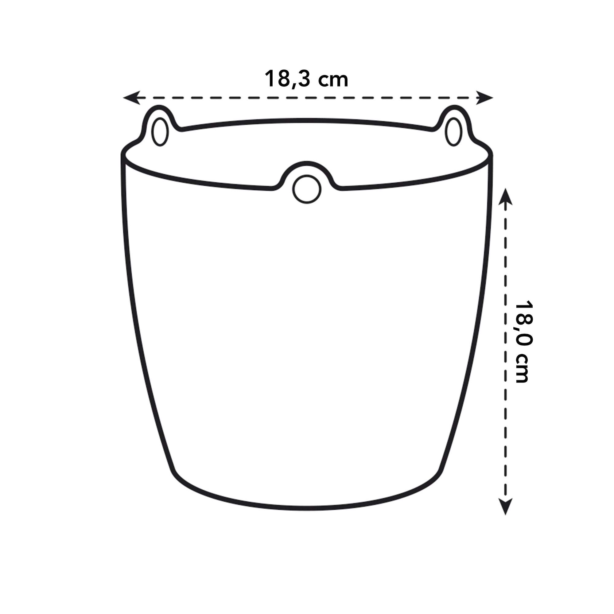 elho Brussels Hängeampel 18 - Blumentopf Hängend - Pflanzentopf für Innen - 100% recyceltes Plastik - Ø 18.3 x H 18.0 cm - Weiß/Weiss (Packung mit 4)
