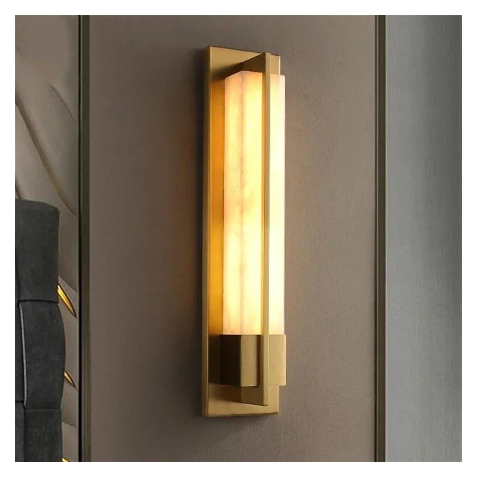 ZTCHSENZT Wall Sconces, Nordic Wall Lamp for Living Room Bedroom Background Decoration Light All Copper Bedside Marble Sconce,3 color-GOLD-S