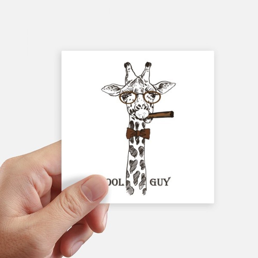 Autocollant bagage anti-confusion girafe - Sticker carré pour ordinateur et mur