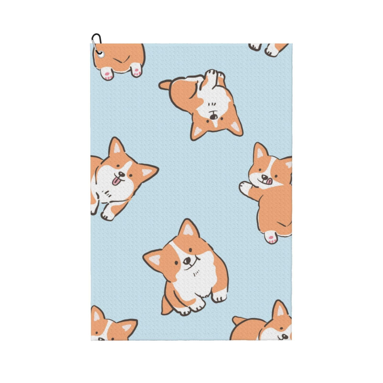 Hnnkloy Corgi Pattern, 16x24 in Portable Waffle Golf Towels with Carabiner Clip for Golf Bag