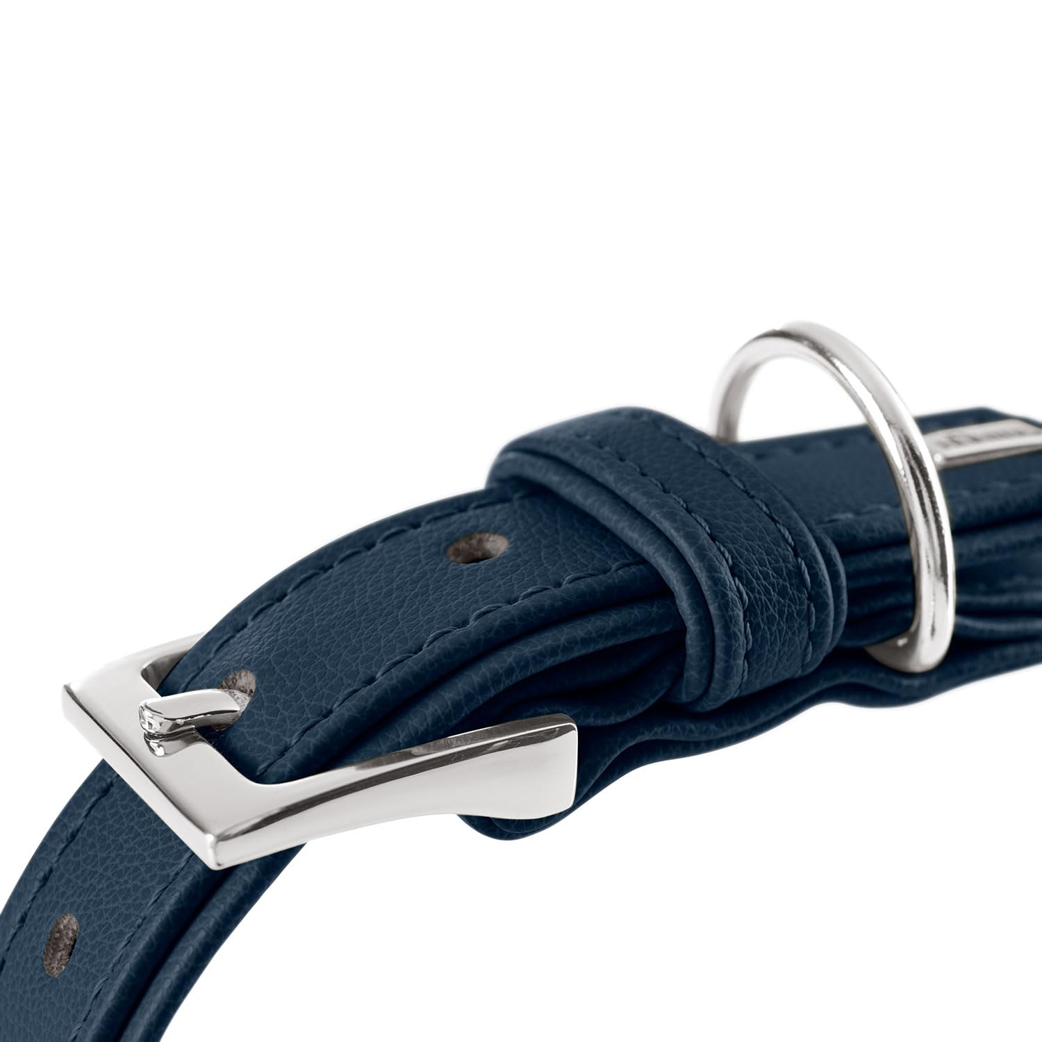 HUNTER Amalfi Dog Collar Colour: Navy Blue, Vegan, Faux Leather in Nappa Look, Soft, Easy to Clean, Brilliant Colour - Image 4