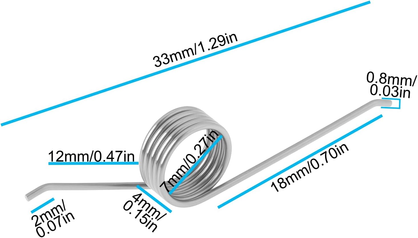 20pcs Press Trash Can Spring Stainless Steel 3.3X0.7X0.5cm for Hand-Press or Foot-Pedal