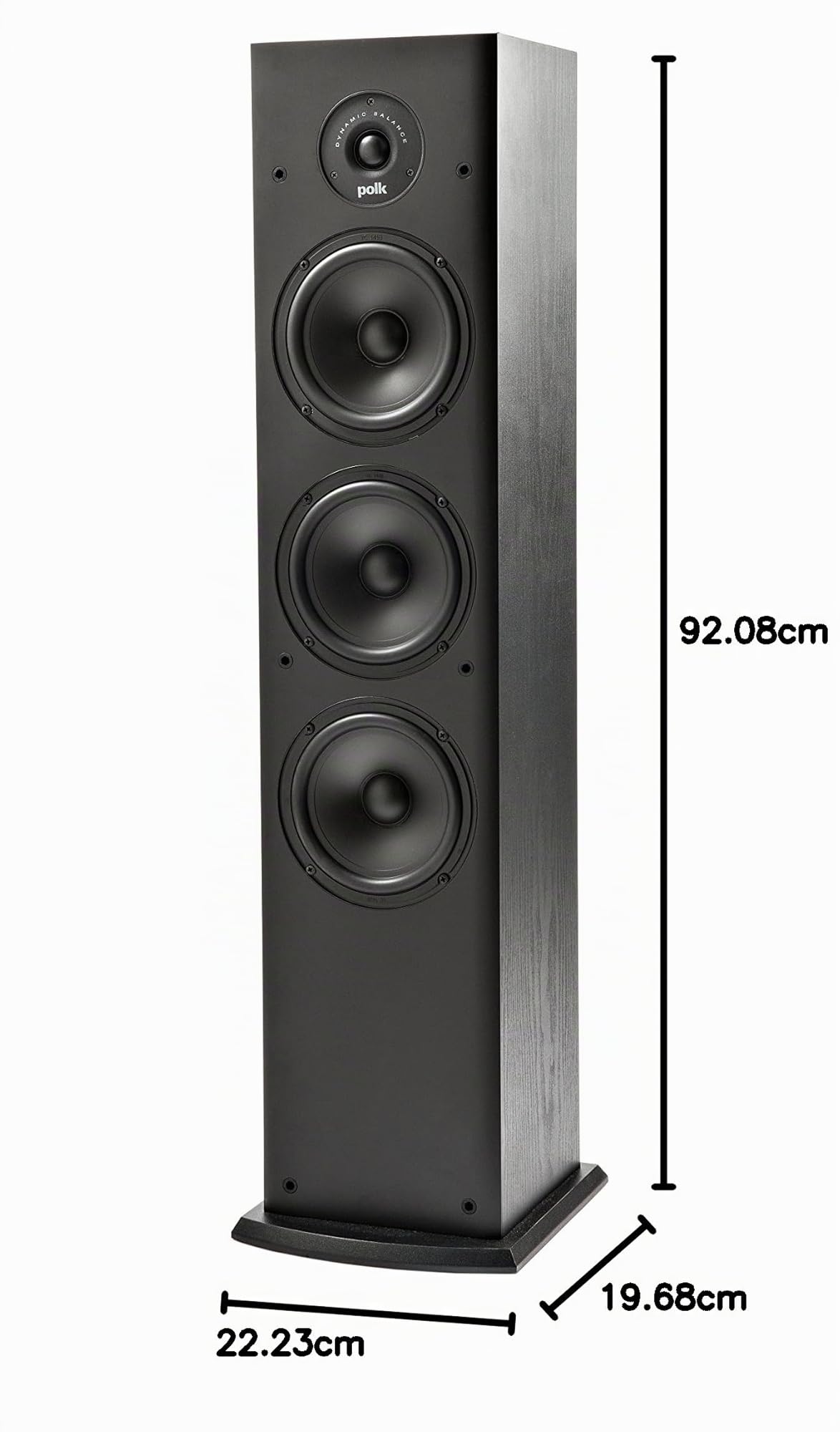 Polk Audio T50 - Altoparlante da Pavimento, 4 Vie, Colore Nero