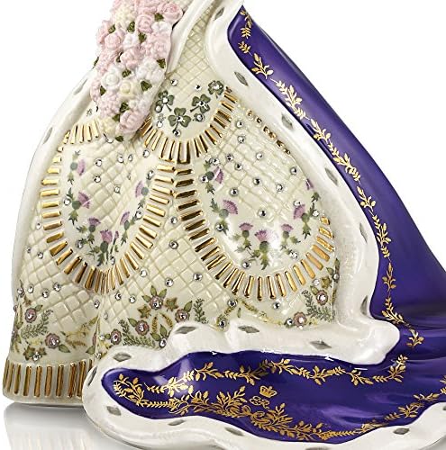 The Bradford Exchange Her Majesty Queen Elizabeth II 90th Birthday Figurine Heirloom Porcelain® Over 90 Crystals, Handpainted To Capture Queen Elizabeth II In Her Coronation Gown. From
