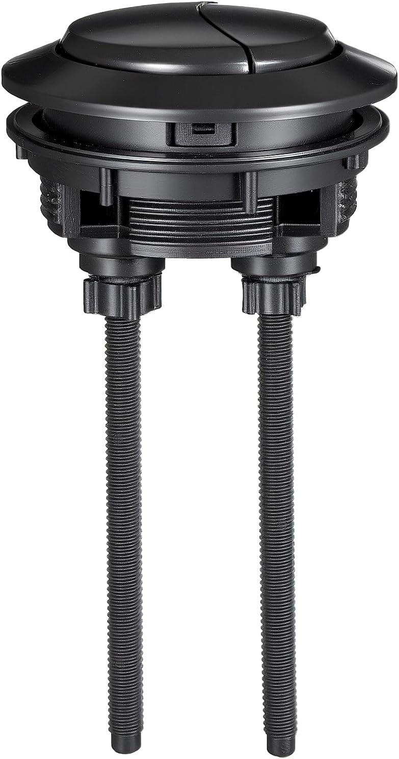 Toilet Push Button Black Dual Flush Toilet Button Pusher Replacement for 57 * 66mm Holes, Dual Flush Toilets Buttons Round Head for Bathroom Toilets Water Tank Buttons Repair