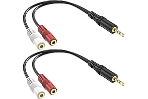 3.5mm Mono to Stereo Y Splitter Adapter