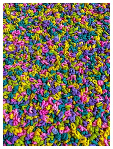 Image of 4 Cups of Tropical Rainbow Alphabet Pasta Sensory Filler for Sensory Table