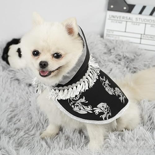 Miniatura 4 de Disfraz de Halloween para perro, capa de mago para mascota, capa de gato con patrón de tercel, vestido de fiesta de bruja, vestido de cosplay para