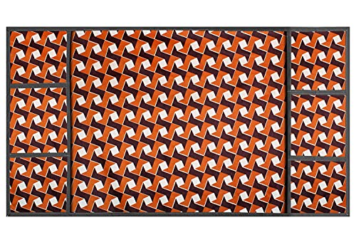 Image of Stylista Refridgerator top Cover Suitable for Samsung RR20C2412GS /NL, 183 Liter Fridge, Dimension (WXD) 65x111 CM, Frieze Pattern Orange