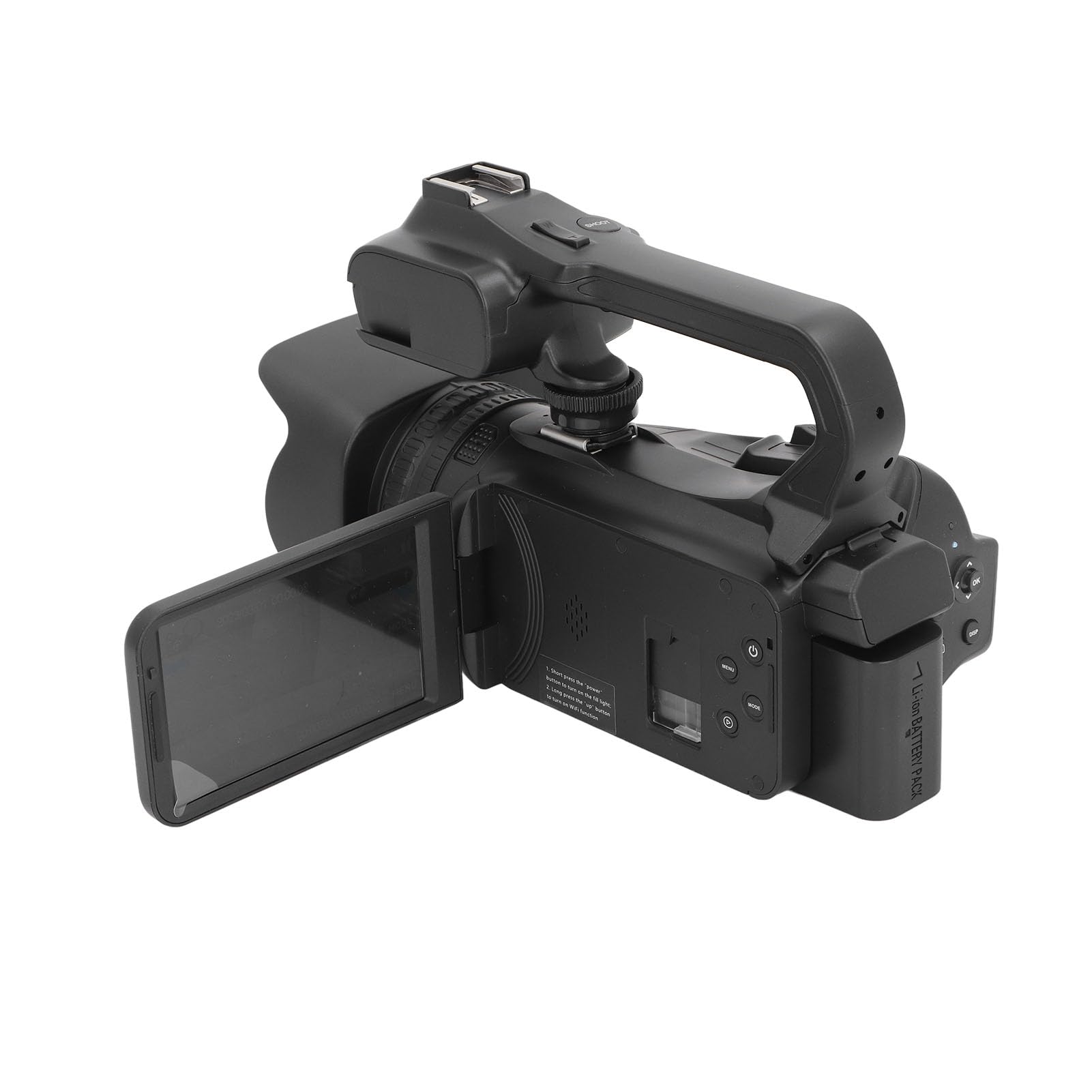 Dpofirs Videocamera 4K UHD, Videocamera WiFi 64MP con Zoom Digitale 18X con Touch Screen da 4 Pollici, Videocamera per Portatile NightVision con Luce di Riempimento Webcam per