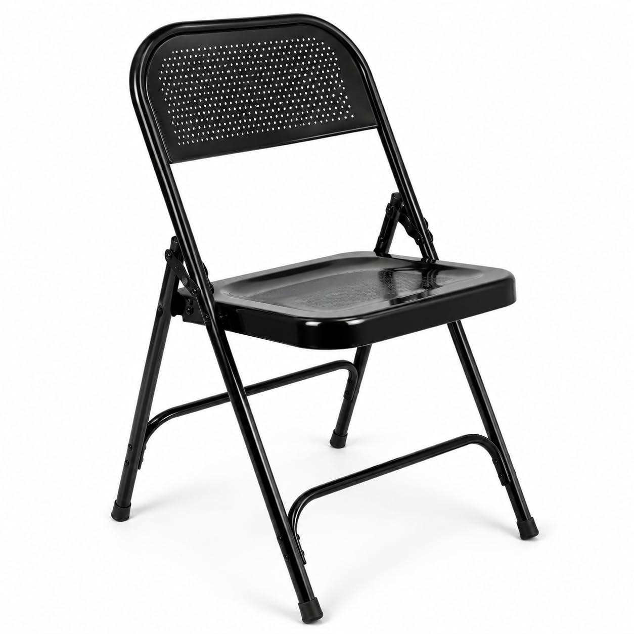 Metal Folding Chair for Home, Office & Events | Heavy Duty Portable Foldable Chair | Powder Coated Metal Frame | Space Saving | PF-01 Black-image-29