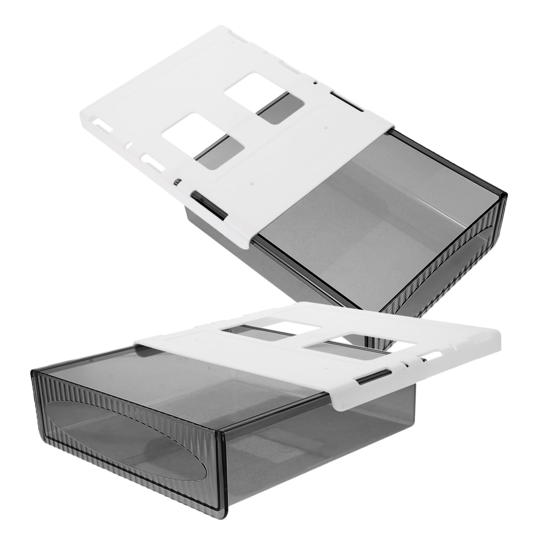 DOITOOL 2pezzi Sotto Scrivania in Plastica Resistente Organizzatore di Stoccaggio per Ufficio e Casa Cassetto Scorrevole per Cancelleria e Oggetti