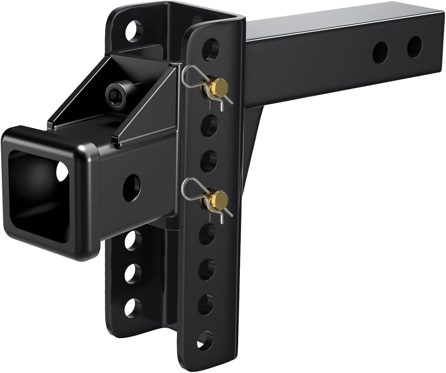 Adjustable Trailer Hitch Receivers for Trailers - Fits 2'' Receiver, 6 Inch Drop/Rise Drop
