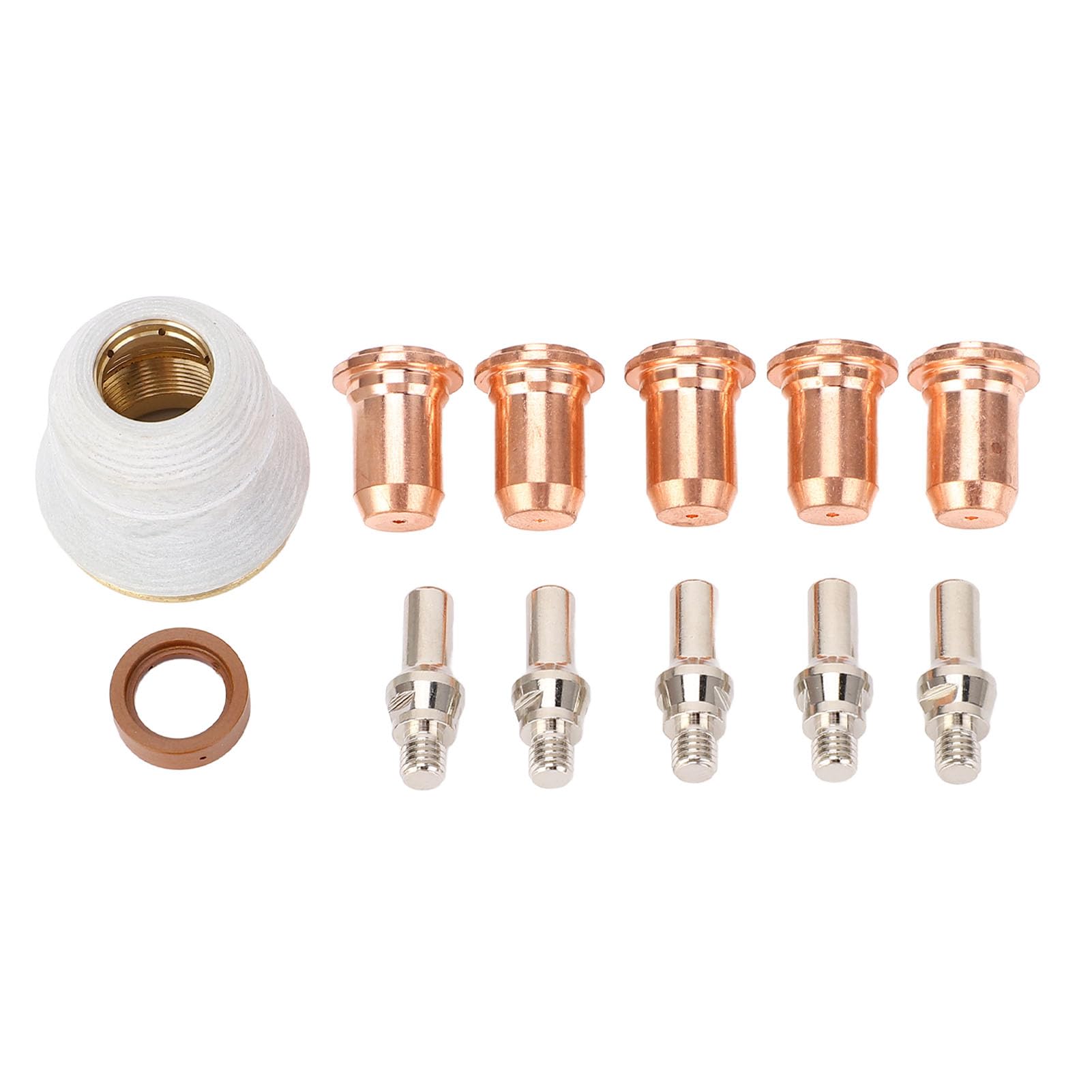 Respicefinem 12 Pcs Set Electrode Nozzle Cap Swirl Ring for PT 60 IPT 60 IPT 40 PT40 Plasma Torch Crafted From Brass And Zinc Alloy