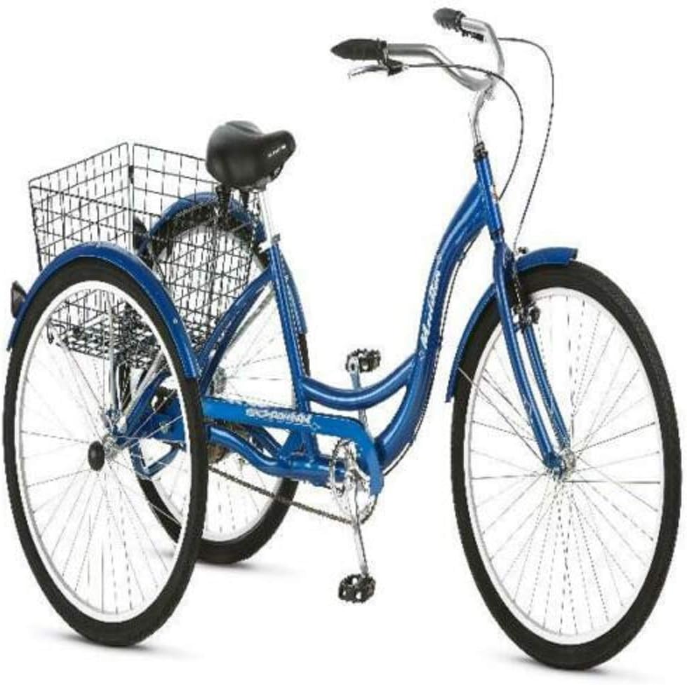 Meili 24 aluminum alloy tricycle pedal speed change single speed 6 speed 7 speed manpower export export 3 wheel bicycle adult elderly disabled smooth riding fun