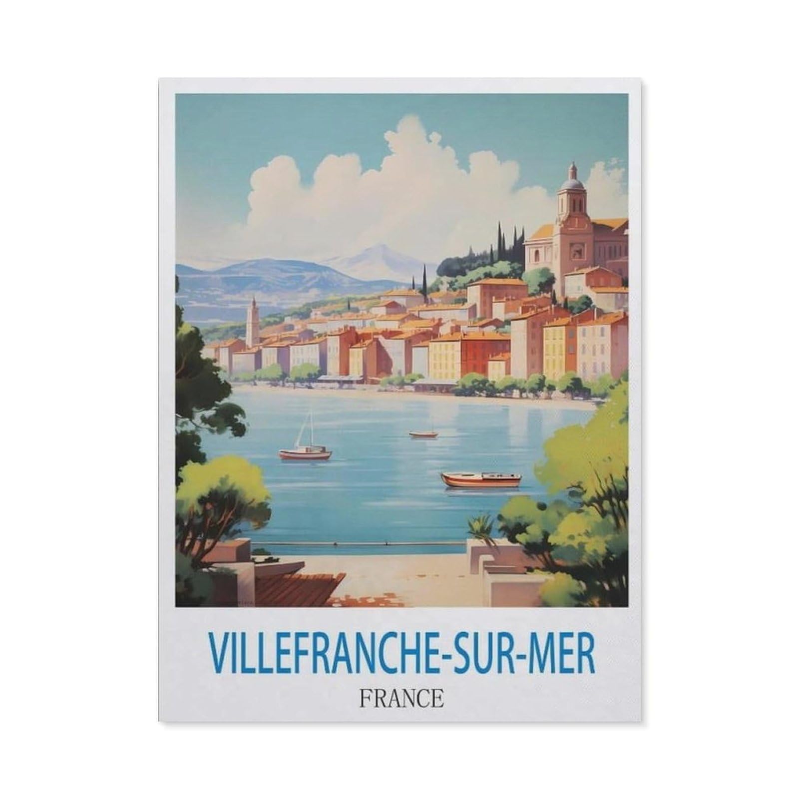 BEAYODKP 5D DIY Diamond Painting，Villefranche Sur Mer France（30x40cm）