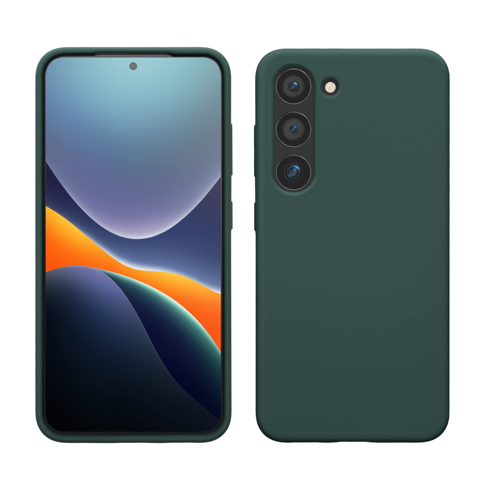 kwmobile Case Compatible with Samsung Galaxy S23 Case - TPU Silicone Cover - Works with Wireless Charging - Blue Green