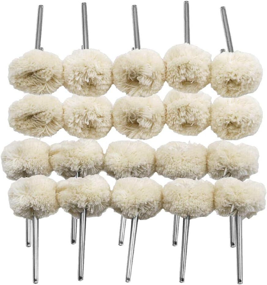 20 Pcs Wool Polishing Wheel Felt Wheel Polishing Buff Buffing Rotary Drill Polishing Bit Kit 25mm