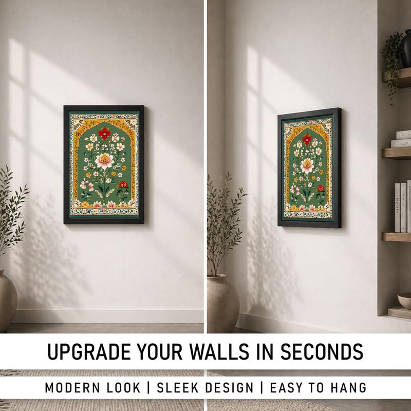 Image of Floral Botanical Premium Framed Wall Poster (12x18 Inch) | Indian Floral Wall Art | Home & Office Decor for Bedroom, Living Room & Workspace | Ready-to-Hang Display Frame