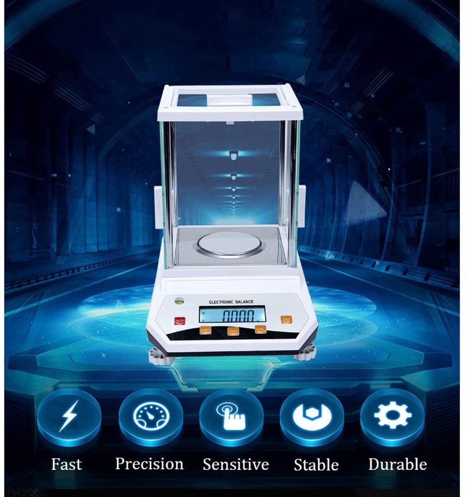 Cyfrowa precyzyjna waga elektroniczna laboratoryjna waga analityczna wysoka dokładność naukowa 1 mg waga jubilerska z przednią szybą (Size : 200g*0.001g)
