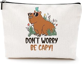 Cute Capybara Cosmetic Bag Capybara Gifts Funny Brown Animal Lovers Gift Makeup Bag Capybara Stuff Fans Gift for Capybara Owner Women Girls Best Friend Daughter Niece BFF Birthday Christmas