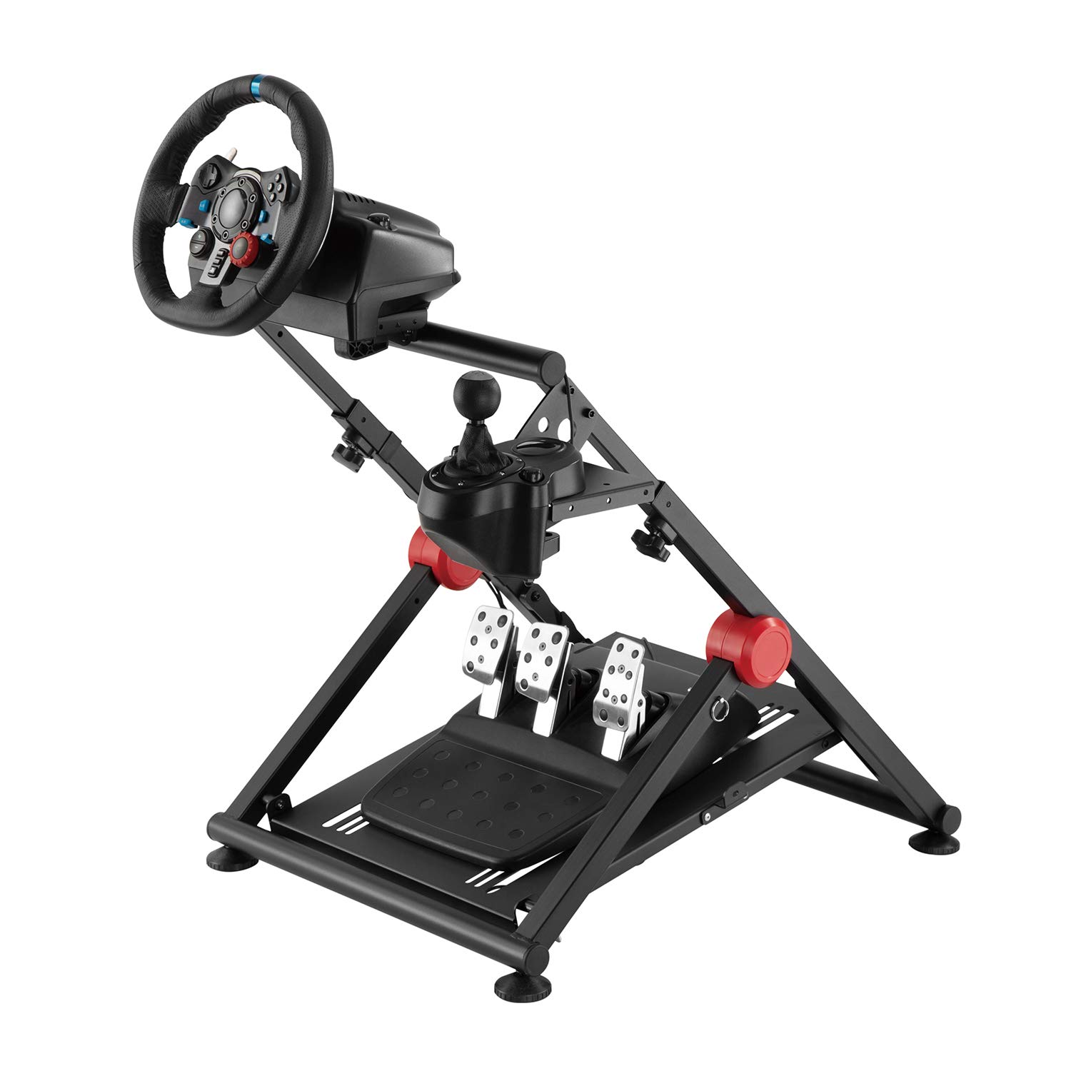 RS155 Simulatore di Corsa Supporto per Volante per Gioco Pieghevole Regolabile Racing Simulator Gaming Pedali Leva del Cambio