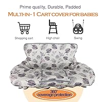 Vista 6 de Funda para carrito de compras para bebé, funda para silla alta 2 en 1, enrolla y listo, ajuste universal