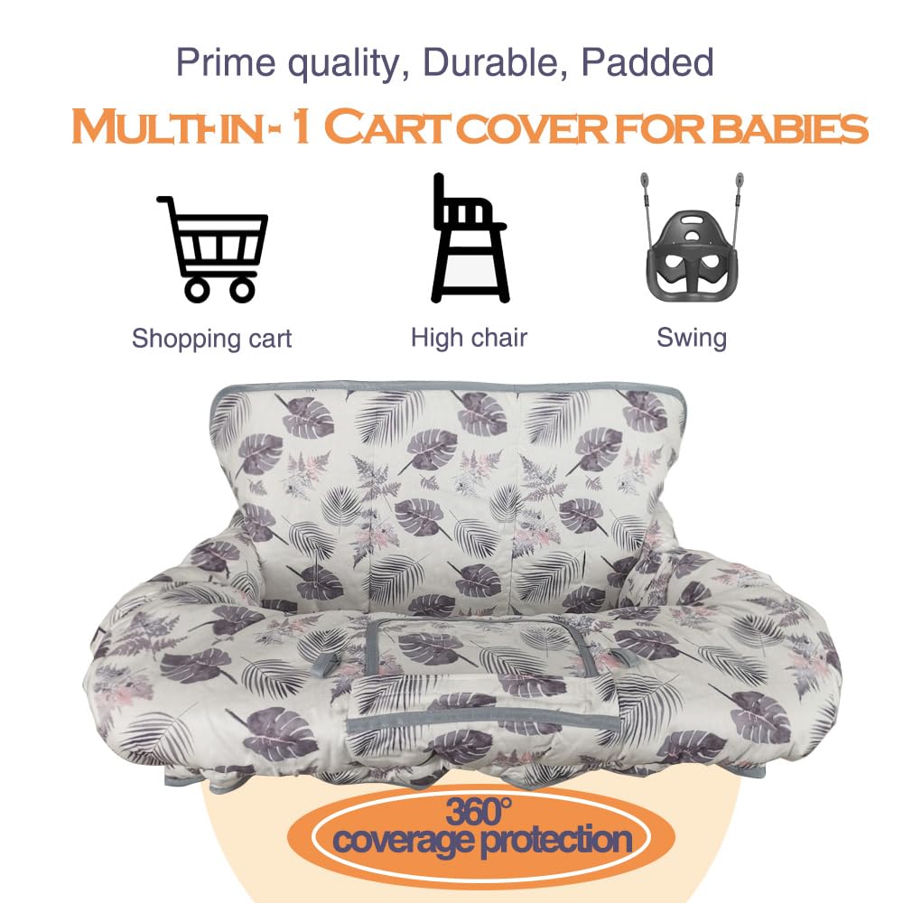 RHYDEER Shopping cart Cover for Baby, 2 in 1 high Chair Cover, roll in and go, Universal fit