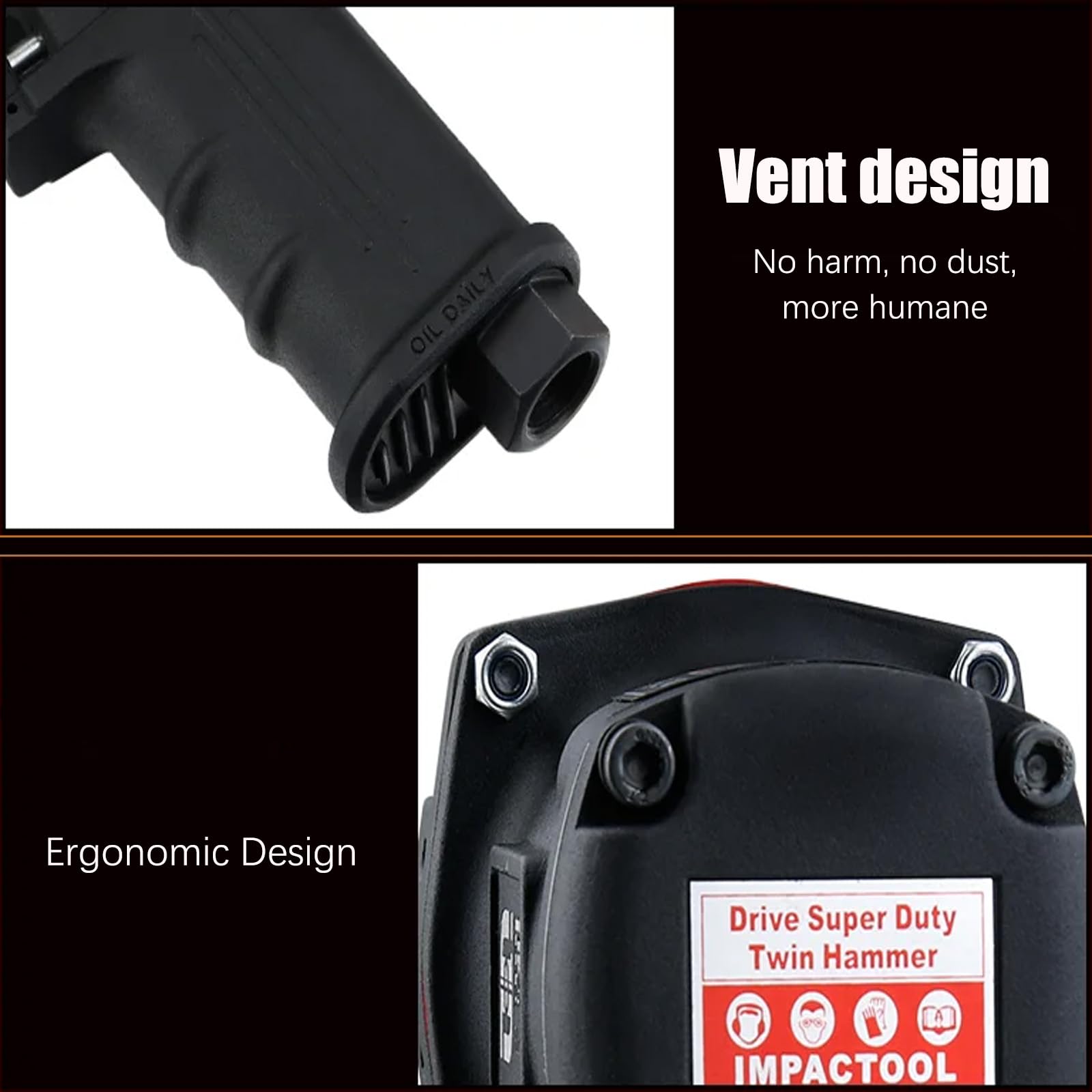 Llave de aire neumática de 1 pulgada, llave de reparación de gran par de torsión,conjunto de llaves de impacto neumáticas con maletín de transporte, 2800N de par, presión máxima de aire 17.6 lbs