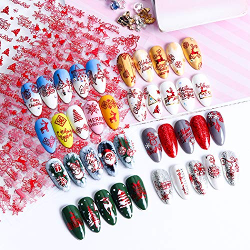 JUSTDOLIFE 18 Sheets Nail Stickers Fashion Decorative Nail Art Decorations for Christmas - Thumbnail 7
