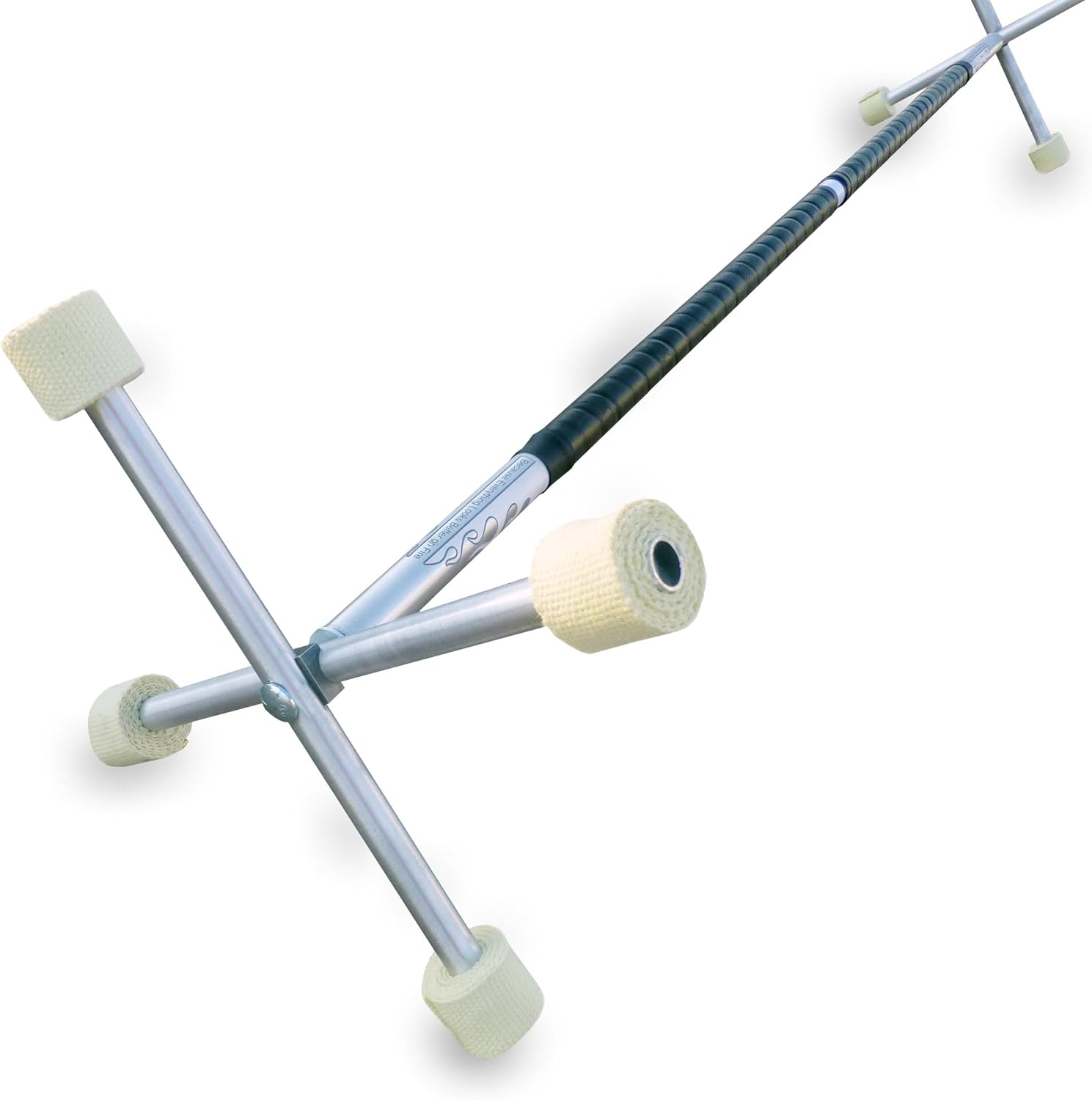 Halo Fire Spinning Dragon Staff, Made with Kevlar Wicks (Regular)