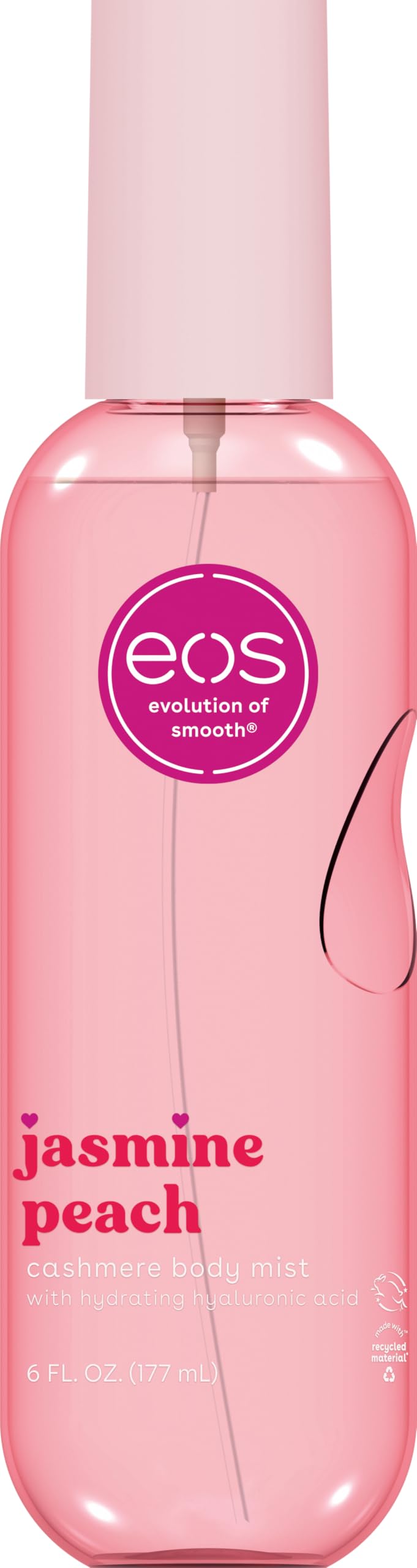 eos Cashmere Body Mist Jasmine Peach Body Spray for Women Hair Mist Floral Perfume Moisturizing Hyaluronic Acid Glycerin