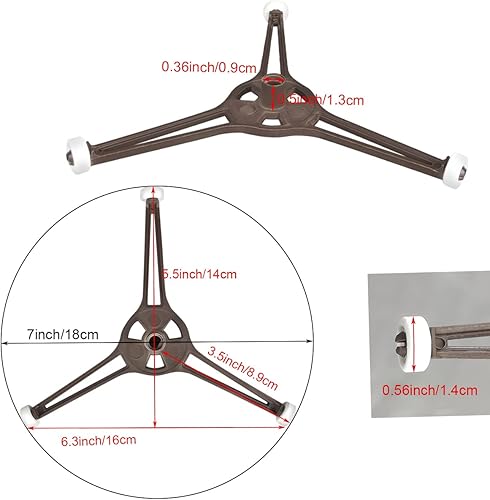 Miniatura 3 de 2 piezas de anillo giratorio para microondas, bandeja de juego de vidrio de triple brazo, soporte de soporte de guía de rodillo