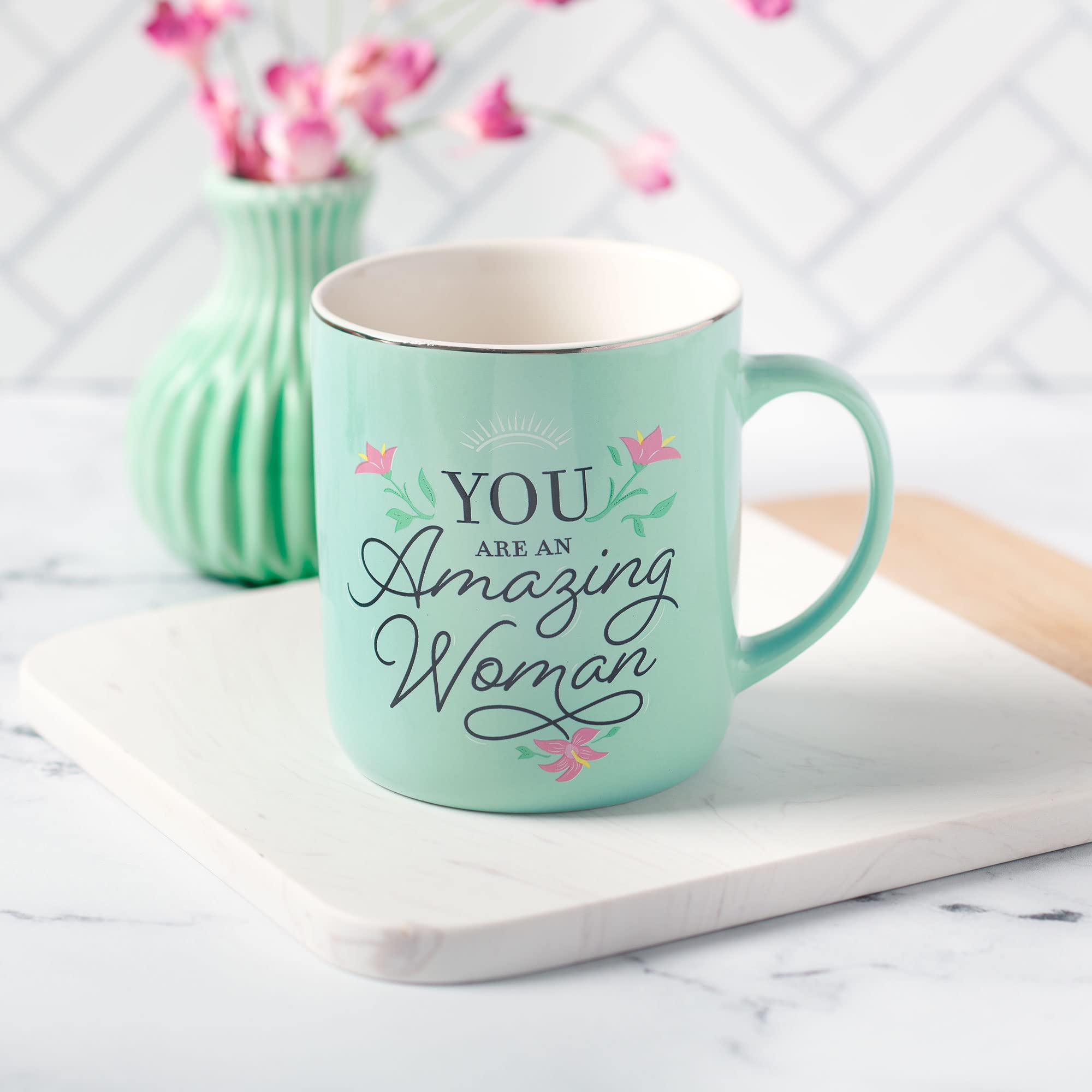 Amazon.com | WITH LOVE Inspirational Coffee Mug for Women, You Are an  Amazing Woman Teal/White Ceramic, 14oz: Coffee Cups & Mugs