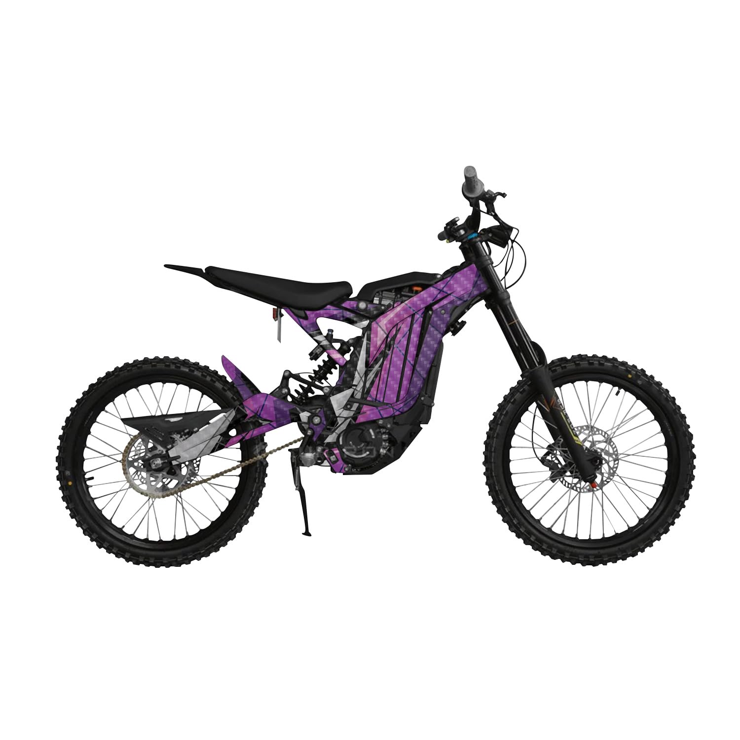 Carbon Fiber Surron Light Bee Graphics Kit Wrap - Polygon Grunge Magenta - Sur-Ron Skin - Premium 3M Vinyl Protective Wrap Decal Cover - Easy to Apply | Crafted in The USA by MightySkins
