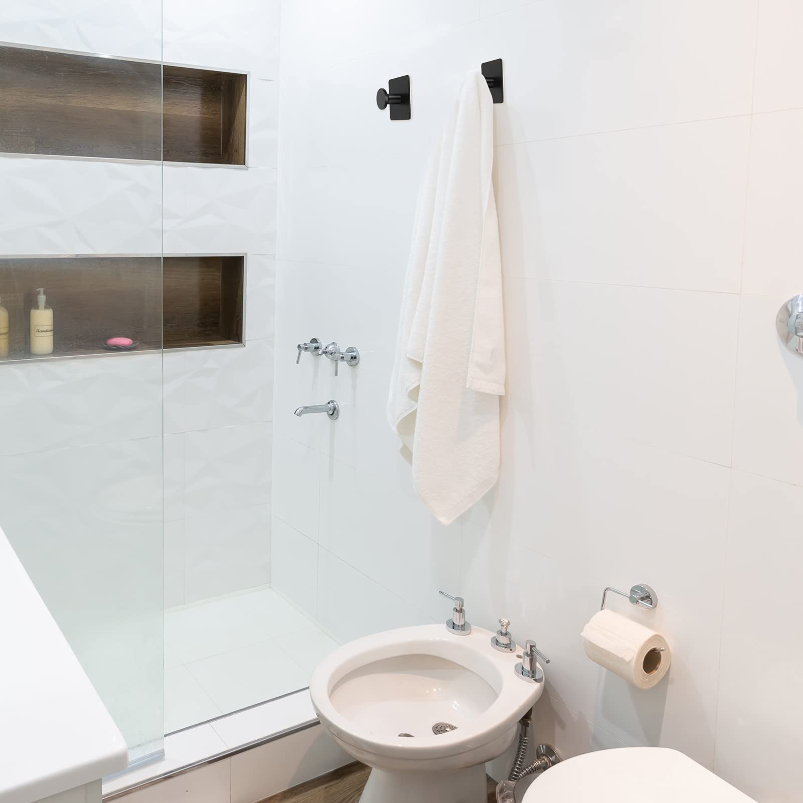 Sourcing Map Lot De 3 Crochets Muraux Auto-adhésifs En Acier